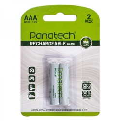 باتری نیم قلمی شارژی پاناتک (Panatech) مدل Ni-MH HR03 AAA 900mAH