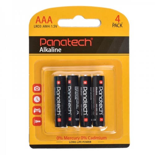 باتری چهارتایی نیم قلمی Panatech Alkaline LR03 1.5V AAA