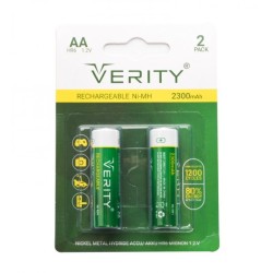 باتری قلمی دوتایی شارژی (VERITY) مدل Rechargeable Ni-MH HR6 AA 2300mAh