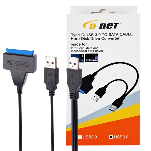 تبدیل USB3 به SATA دی نت D-net با برق کمکی