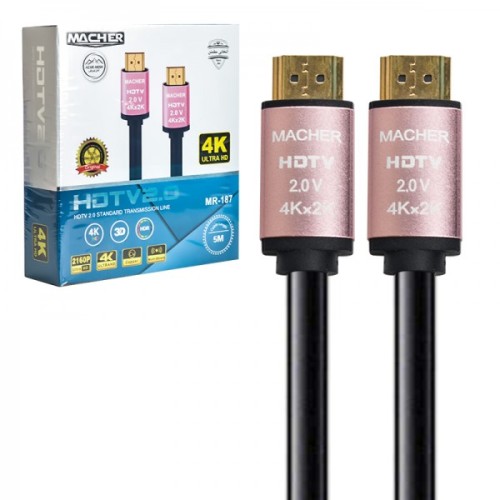 کابل  HDMI 4K  مچر (MACHER) طول 5 متر مدل MR-187