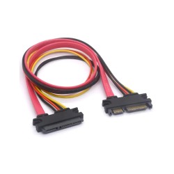 کابل افزایش طول دیتا ساتا و برق ساتا (7+15) SATA Male to Female