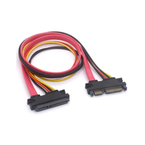 کابل افزایش طول دیتا ساتا و برق ساتا (7+15) SATA Male to Female