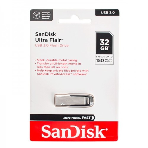 فلش سن دیسک (SanDisk) مدل 32GB Ultra Flair CZ73 USB3.0 گارانتی مادام العمر