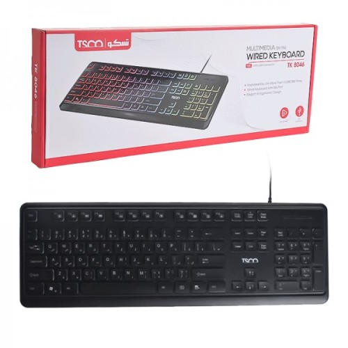 کیبورد سیم دار بک لایت RGB تسکو (TSCO) مدل TK 8046