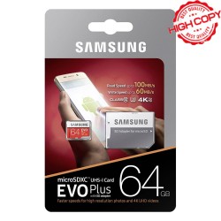 کارت حافظه microSDXC سامسونگ مدل Evo Plus کلاس 10 استاندارد UHS-I U3 سرعت 100MBps ظرفیت 64 گیگابایت