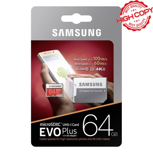 کارت حافظه microSDXC سامسونگ مدل Evo Plus کلاس 10 استاندارد UHS-I U3 سرعت 100MBps ظرفیت 64 گیگابایت