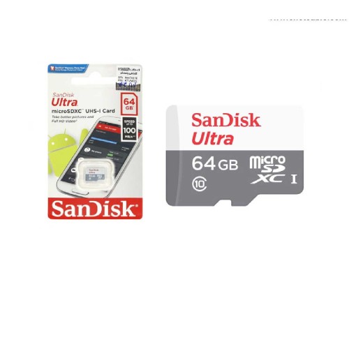 رم میکرو ۶۴ گیگ SanDisk Ultra 100MB/s